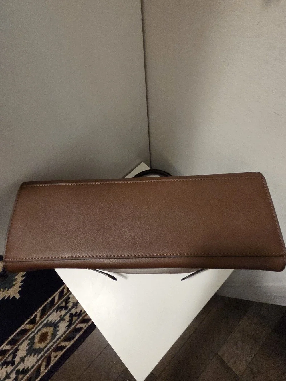 Nine West Brown, Cream & Black Structured Leather Handbag